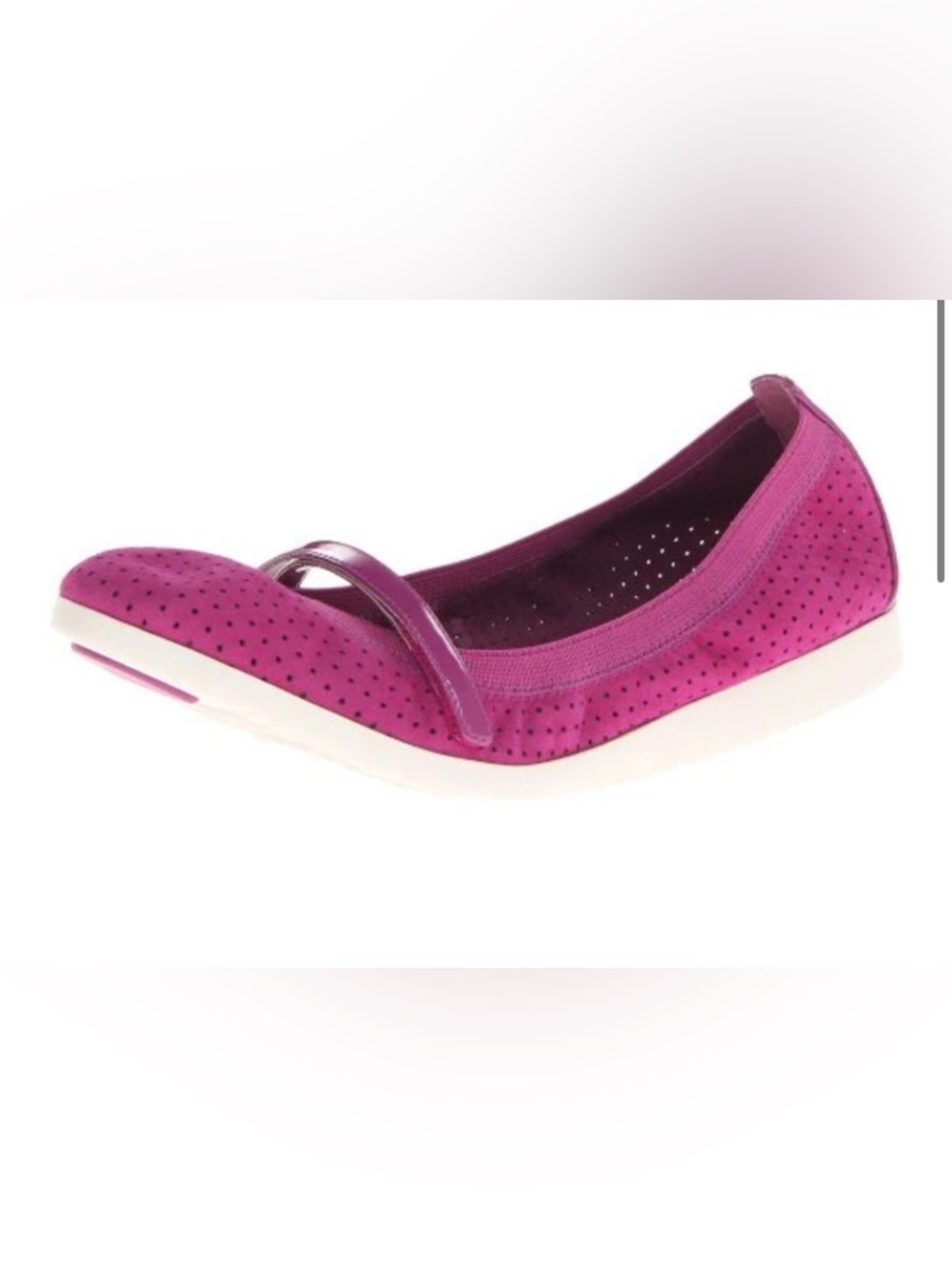 COLE HAAN Gilmore 9.5 B Perforated Suede Mary Janes Ballet Flats Violet - New